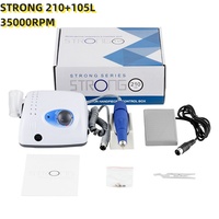 65W Strong210 Nail Drill 35K Machine Cutter Manicure 105L 2.35mm Model Electric Drill Milling Manicure Pedicure Polish Nail File