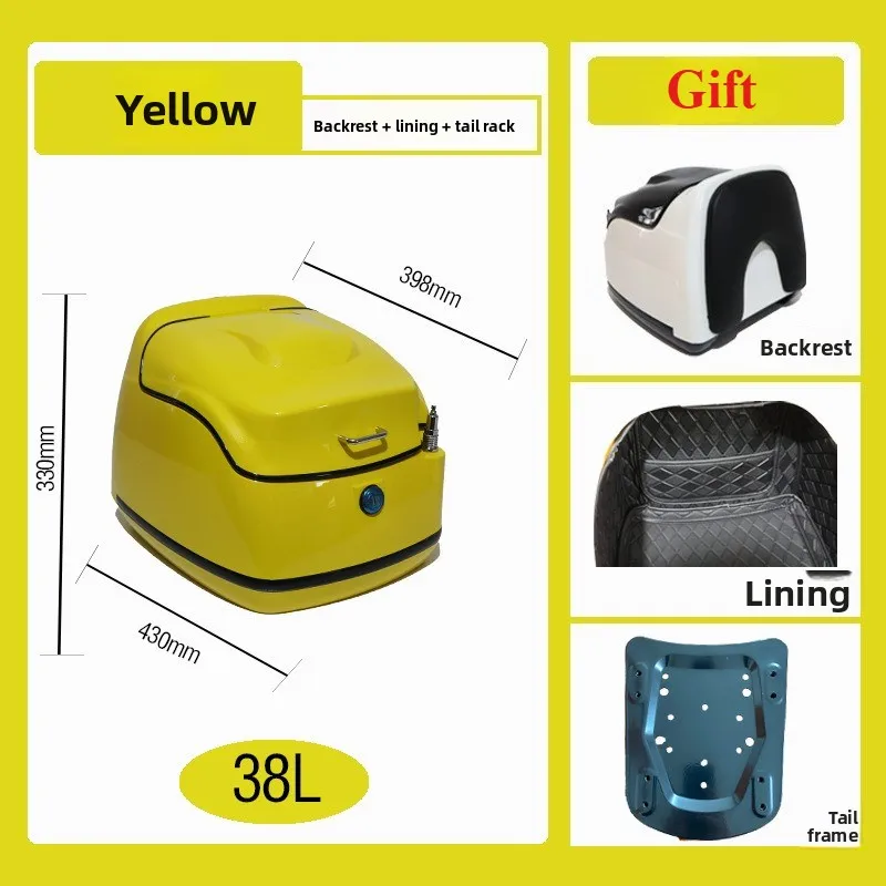 Motorcycle Trunk Suitable for Peugeot Trunk Modification Scooter 150 with Rear Backrest Original Scooter Color with Tailstock