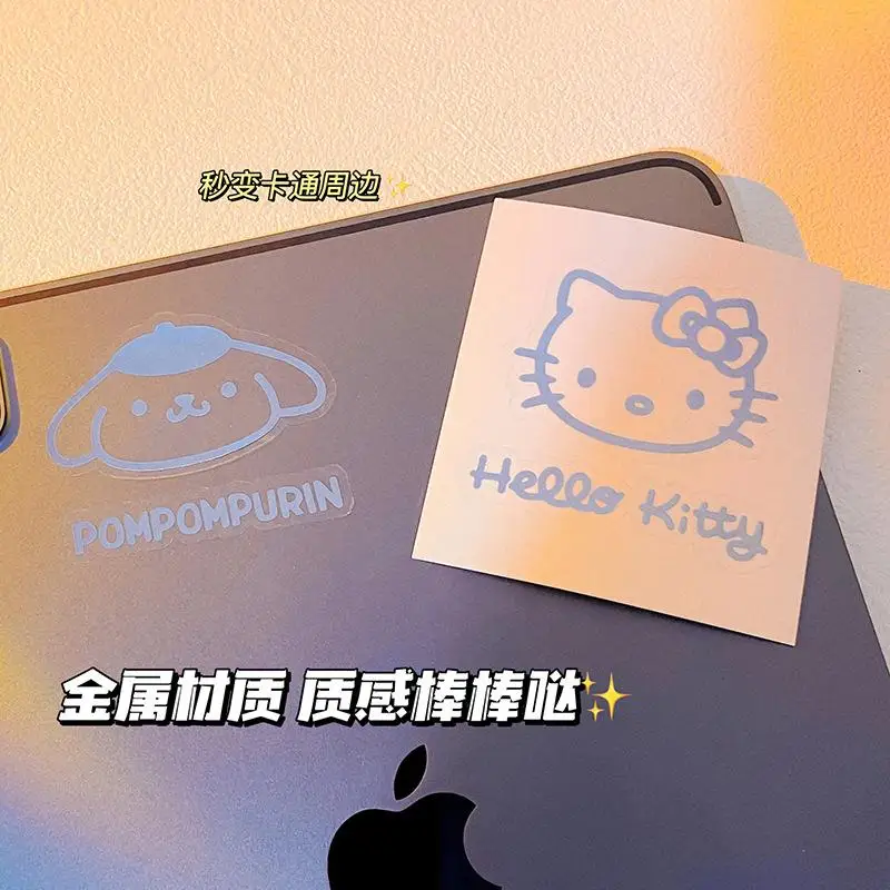 Kawaii Sanrio Metal Sticker Waterproofanime Hello Kitty Kuromi Cinnamoroll Mobileluggage Computer Sticker for Kids Gifts - Image 5