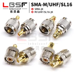 1pcs connector 1pcs RF adapter UHF-SMA SMA Female male To UHF Male PL259 SO239 Connector RF Coax Coaxial Adapter