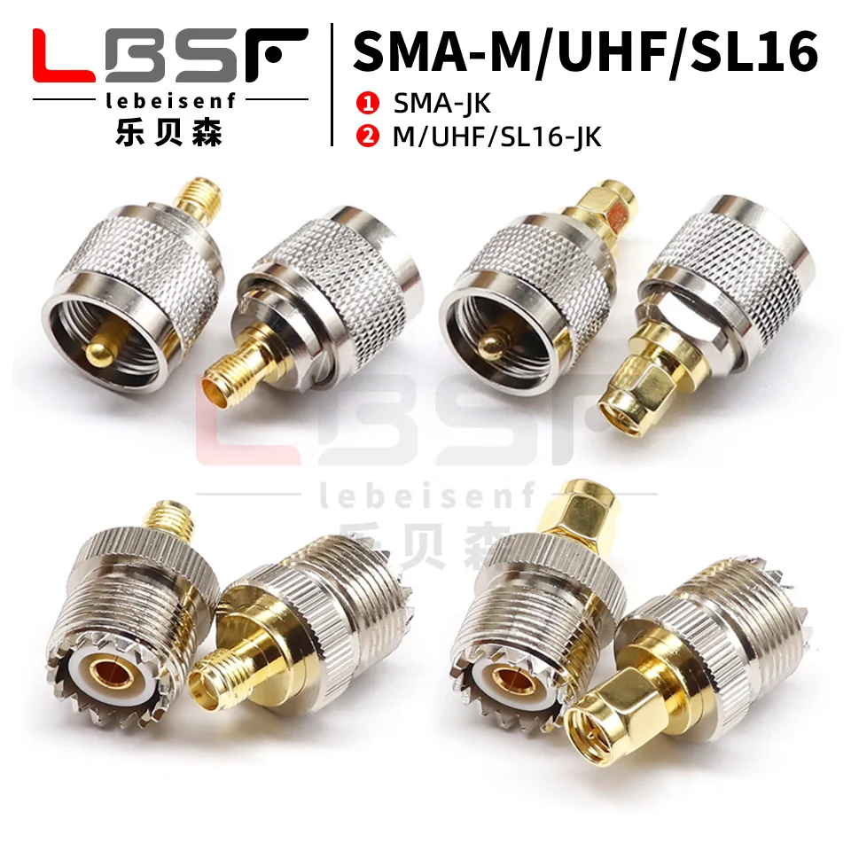 1pcs connector 1pcs RF adapter UHF-SMA SMA Female male To UHF Male PL259 SO239 Connector RF Coax Coaxial Adapter
