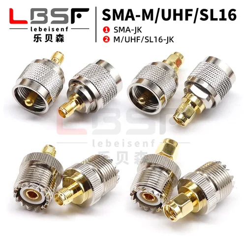 Imagen 1 del producto 1 Uds conector 1 Uds adaptador RF UHF-SMA SMA hembra macho a UHF macho PL259 SO239 conector RF adaptador Coaxial