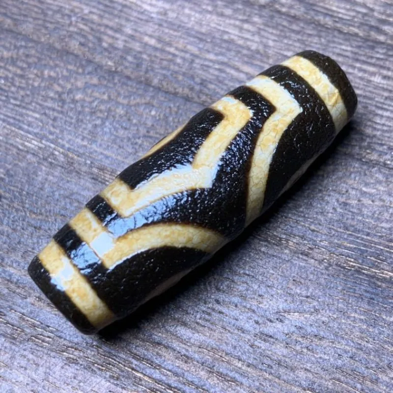 Tibetan Tooth Yellow Three-eye Dzi Beads High-oil Agate for Men and Women