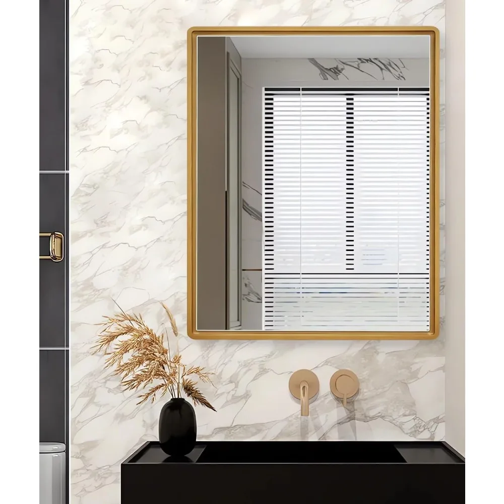 Aluminium bathroom mirror cabinet with farmhouse frame recesses or surface mounted mirror cabinet for bathroom, toilet, kitchen