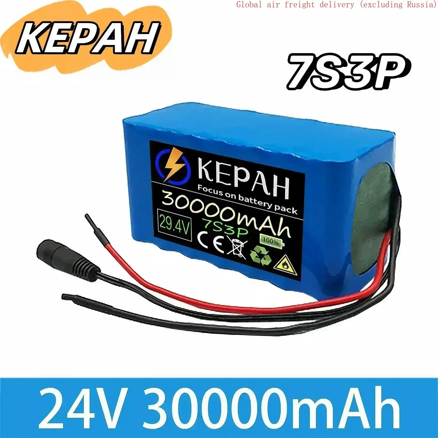 

KEPAH 24V 30000mAh 7S3P 18650 24V-29.4V Lithium Battery Can Replace Wheelchair Battery 7S3P Electric Bicycle 24V Battery Pack