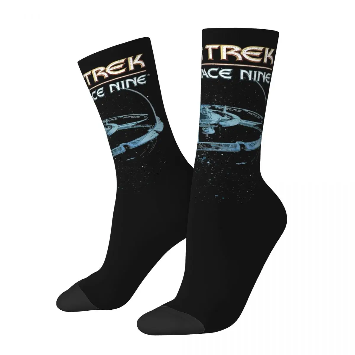 Autumn Winter Funny Women Men Stars Treks Deep Space Nine Space Socks Breathable Skateboard Socks