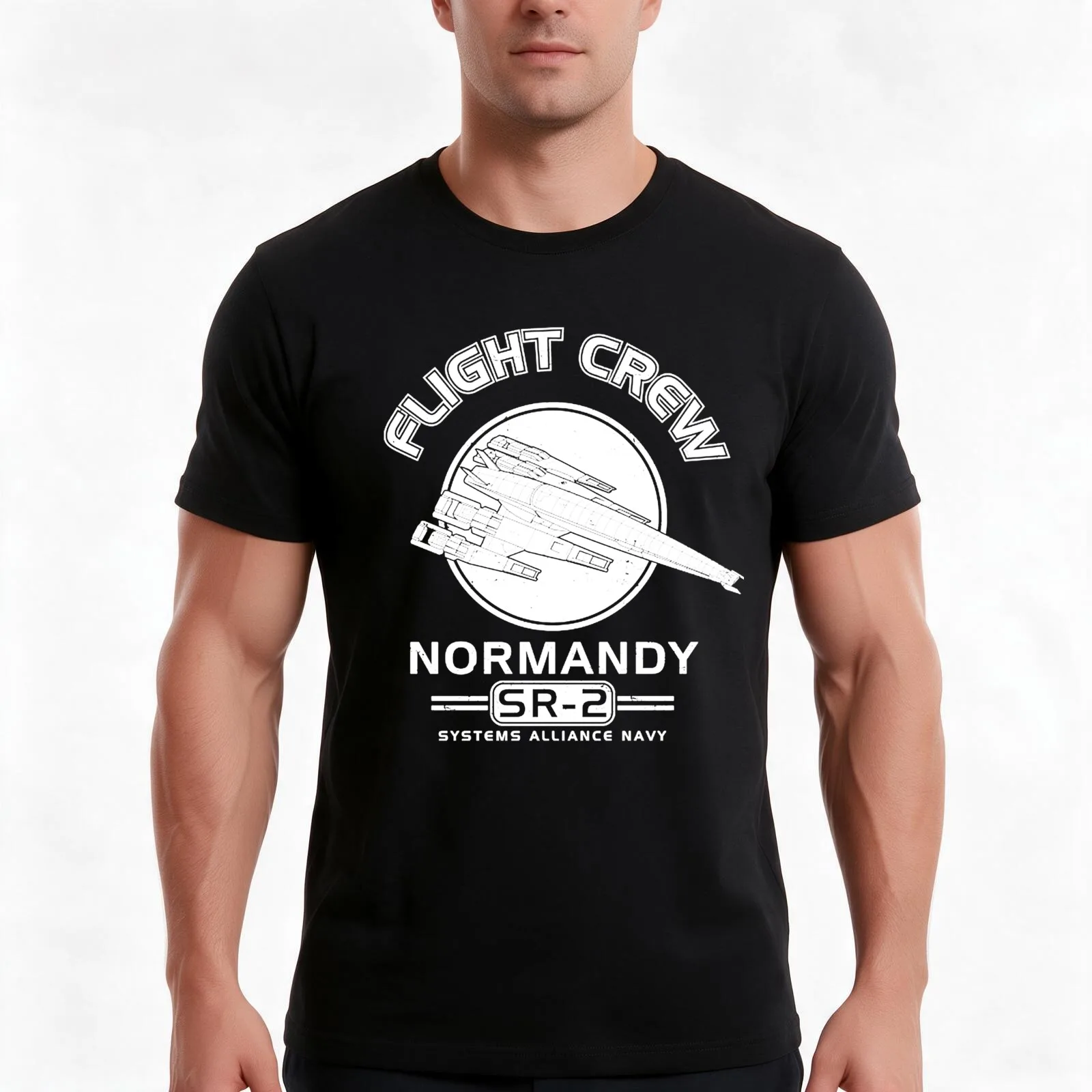 Normandy Flight Crew T-Shirt, Summer Casual Cotton Tee, Oversized Streetwear Tops, Vintage Graphic Print, Loose Fit Short Sleeve