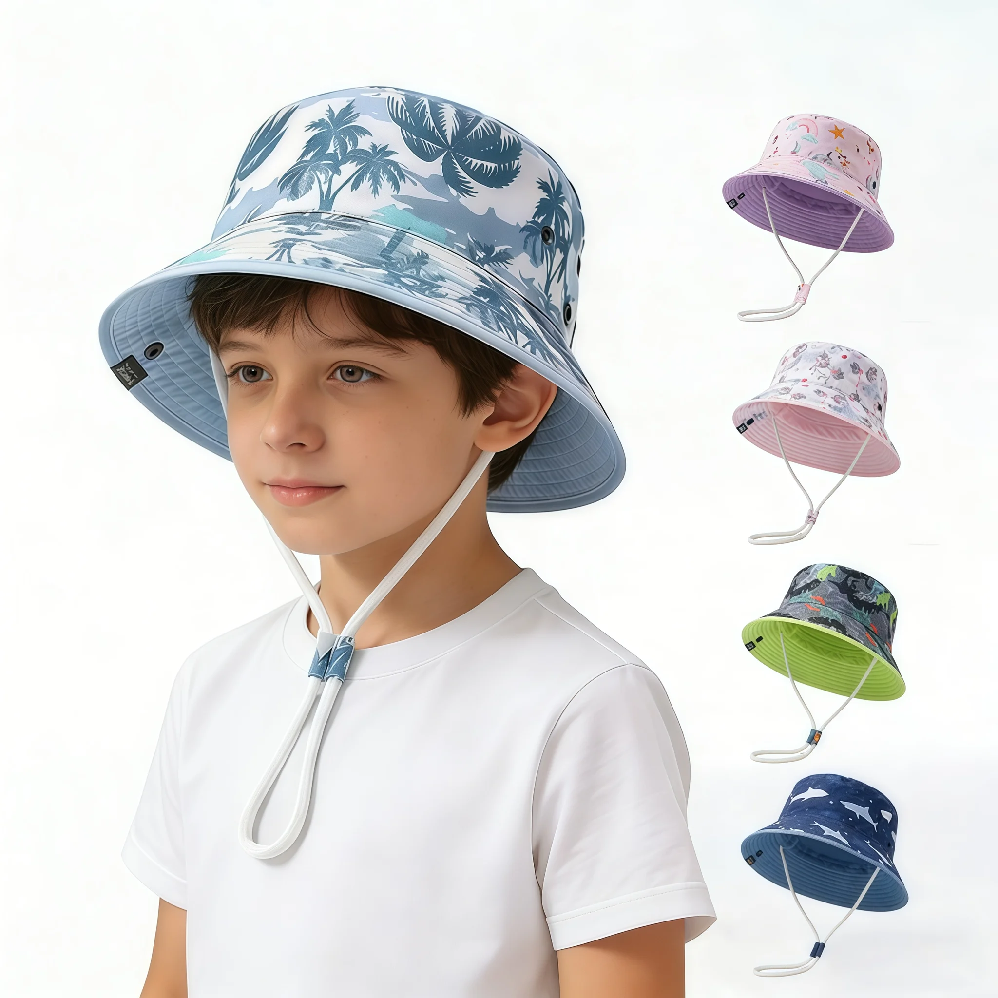 

Детская шляпа от солнца для использования на открытом воздухе, дышащая и защищающая от солнца, закрывает лицо, подходит для путешествий, альпинизма, рыбалки.