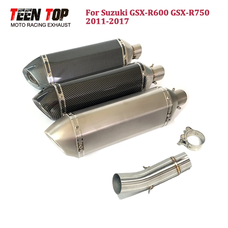 

GSX-R 600 750 Slip-on Exhaust For Suzuki GSXR600 GSXR750 Exhaust Muffler 51mm Motorcycle Exhaust Pipe Escape Moto Middle Pipe