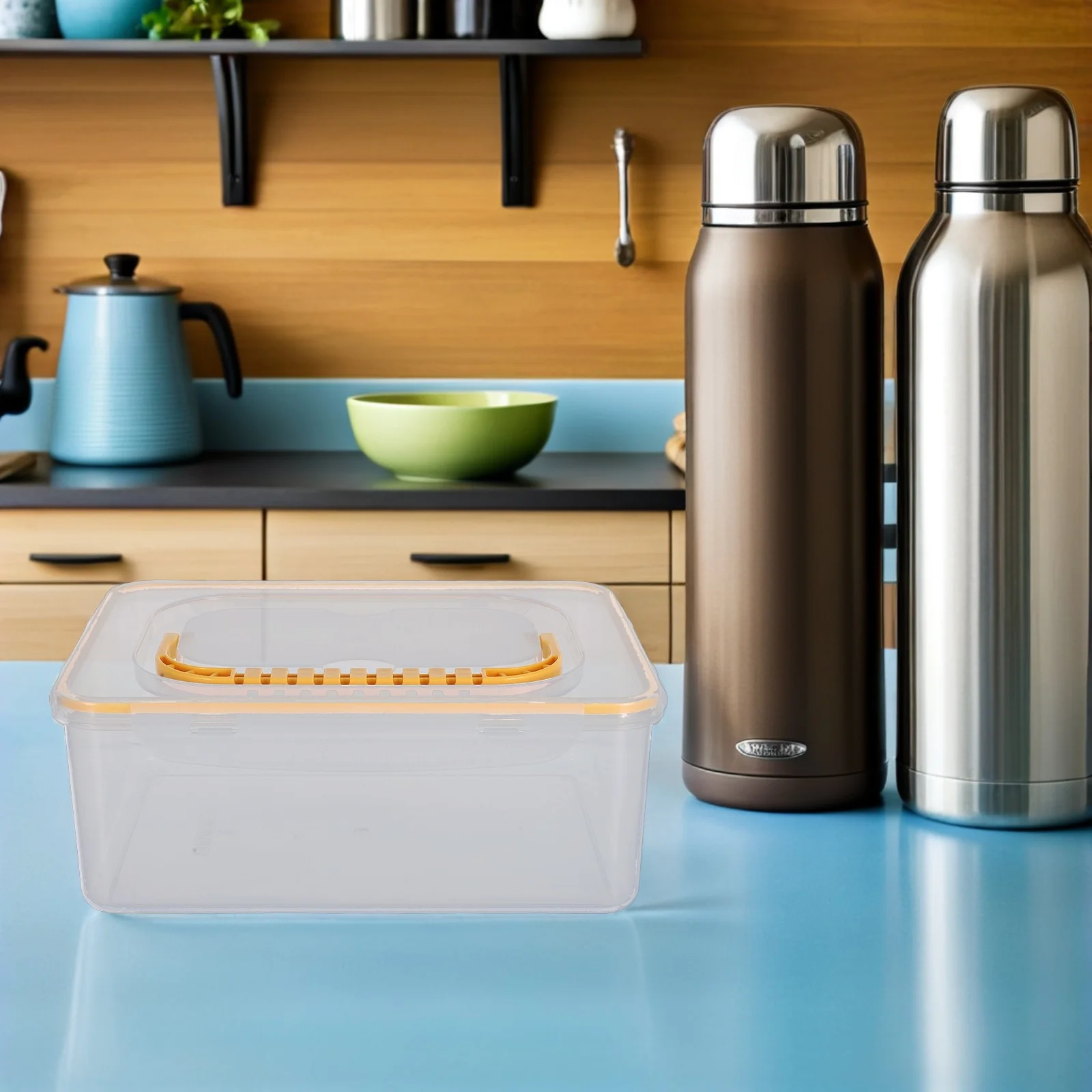 

Transparent Storage Box with Handle Lid Clear Plastic Multi Purpose Organizer for Tea Cup Wine Glass Craft Storage Carrying Case