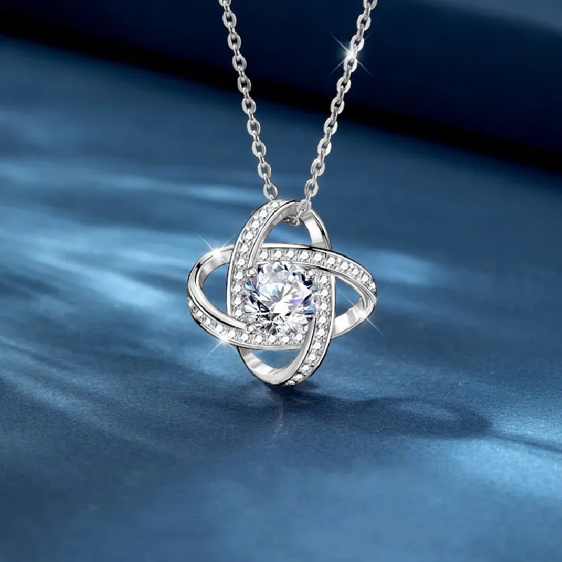 Cubic Zirconia Love Knot Colar, Para Minha Incrível Filha, Presente De Aniversário, Presente De Graduação, Presente De Natal