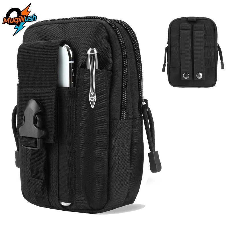

MuqiNush Tactical Phone Bag Universal EDC Waist Bag Equipment Small Tools Pocket for Outdoor Men's and Phone Leather Cases