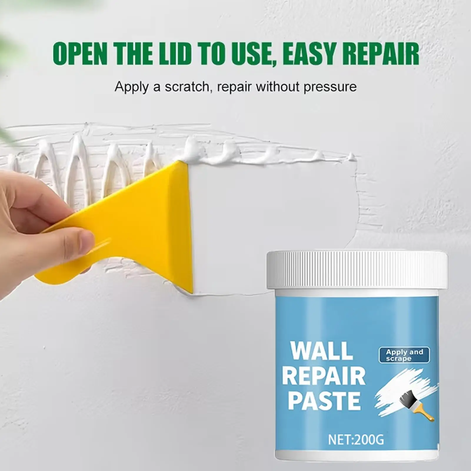 Drywall Repair Kit Waterproof Hydrophobic Drywall Putty Wall Mending Paste for Cracks Nail Holes Dents Home Renovation Kitchen