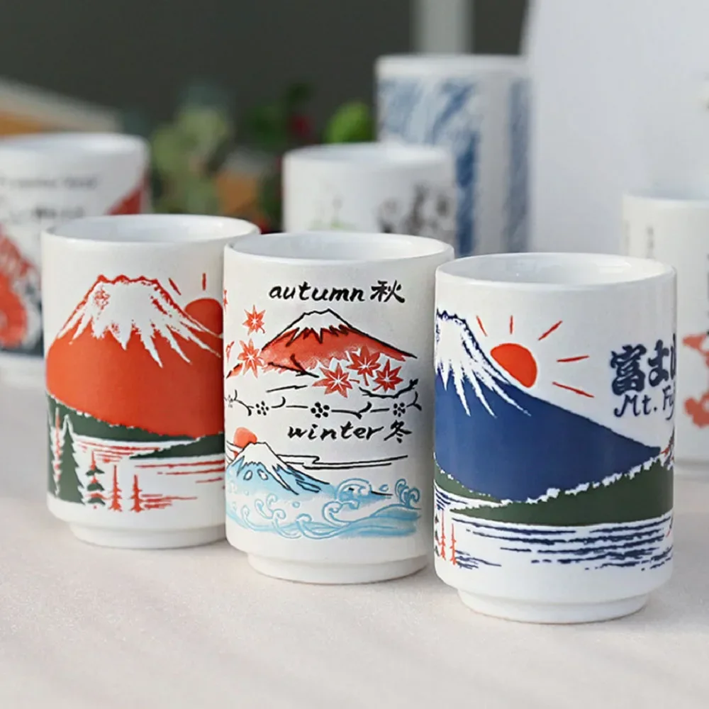 Japanese Impression Ceramic Mugs Creative 300ml Tea Wine Sushi Cup Restaurant Furnishing Articles Travel Gift for Friend