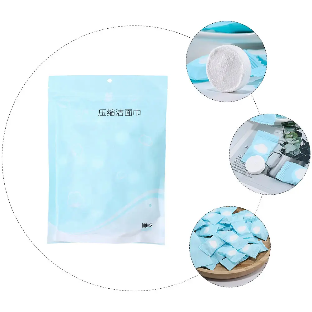

100pcs Compressed Towel Full Cotton Facial Cleansing Wipes Non Woven Fabric Travel Portable Hot Spring Bath Beauty Salon
