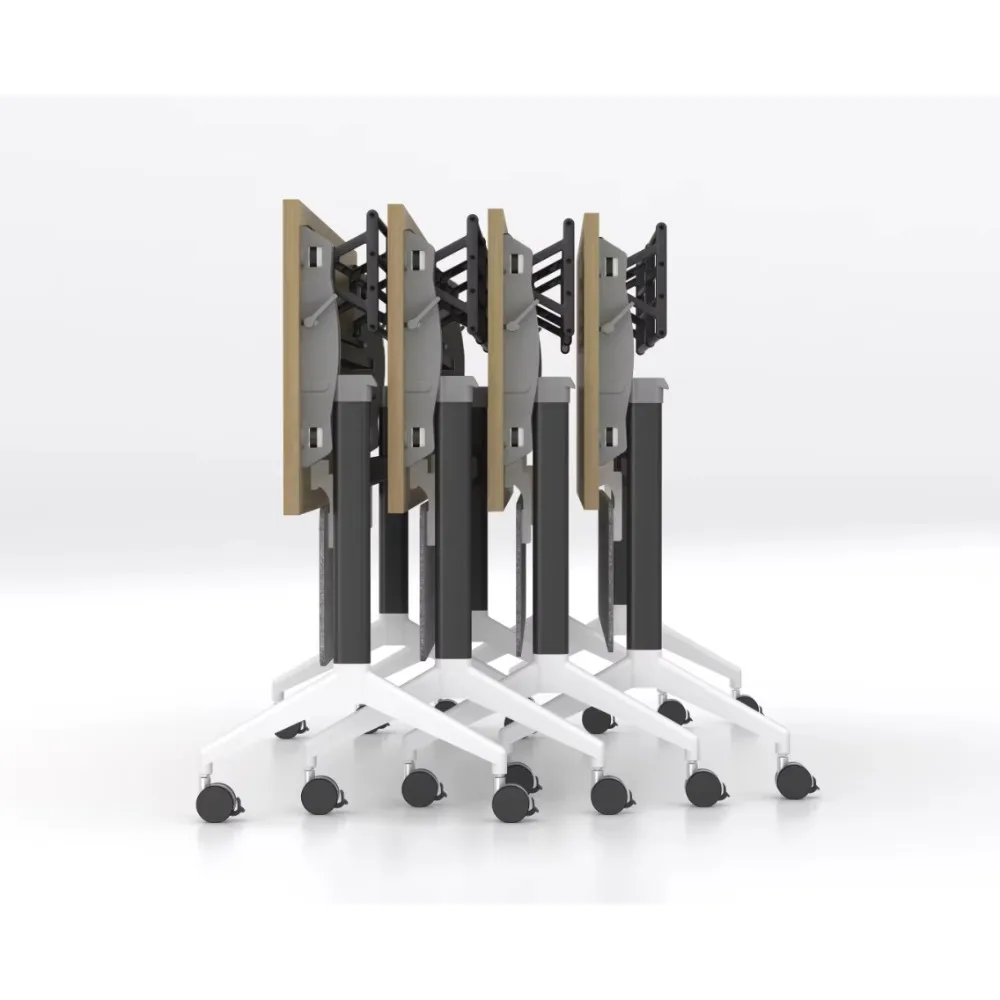 Modern School Furniture Training Folding Office Desk Frame With Movable Wheel Office Folding Table
