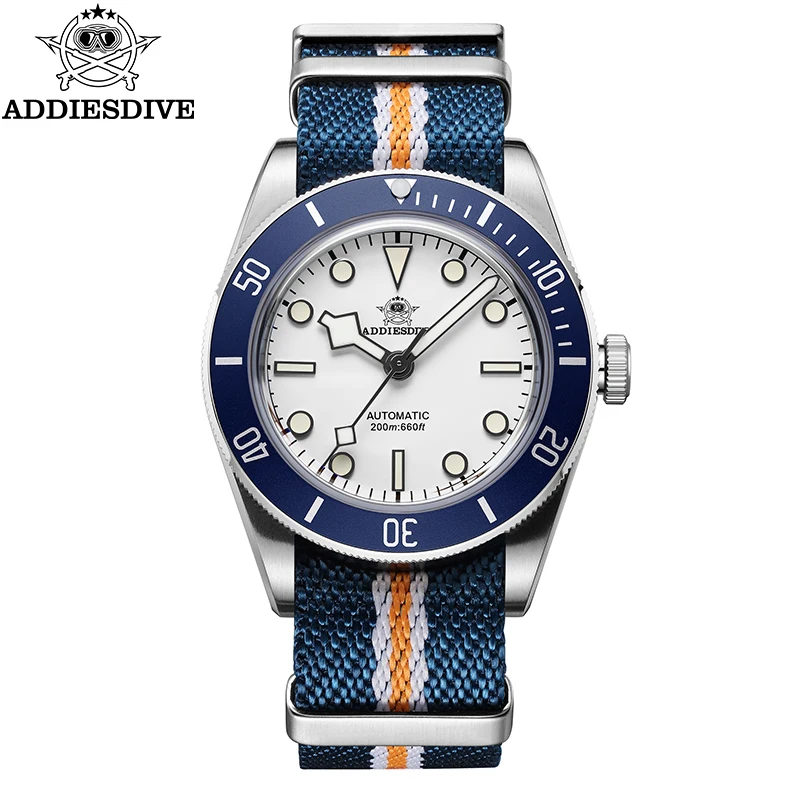 ADDIESDIVE NEW Men Watches BGW9 Super Luminous Nylon Band  20Bar Diving Automatic Mechanical Watches Relojes Para Hombres