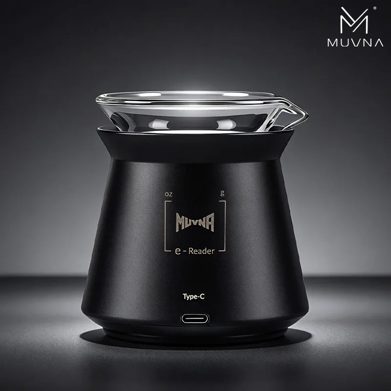 MUVNA 0.1g Precision Espresso Coffee Scale with Glass Measuring Cup, 500g Mini Digital Dosing Scale Type-C LED for Coffee Beans