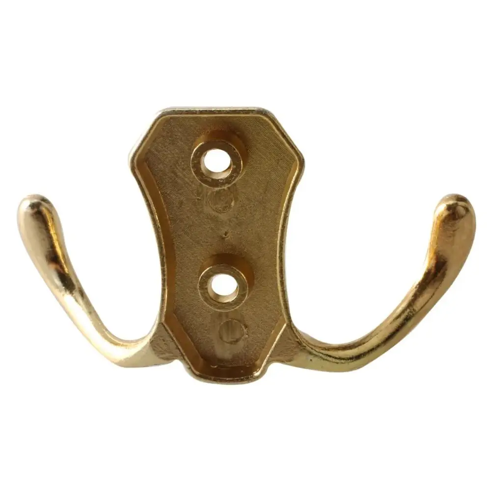 3PCS Zinc Alloy Double Hook European Style Double Prong Metal Coat Hook Sturdy Antique Finish Hat Organizer Hook Home Entryway