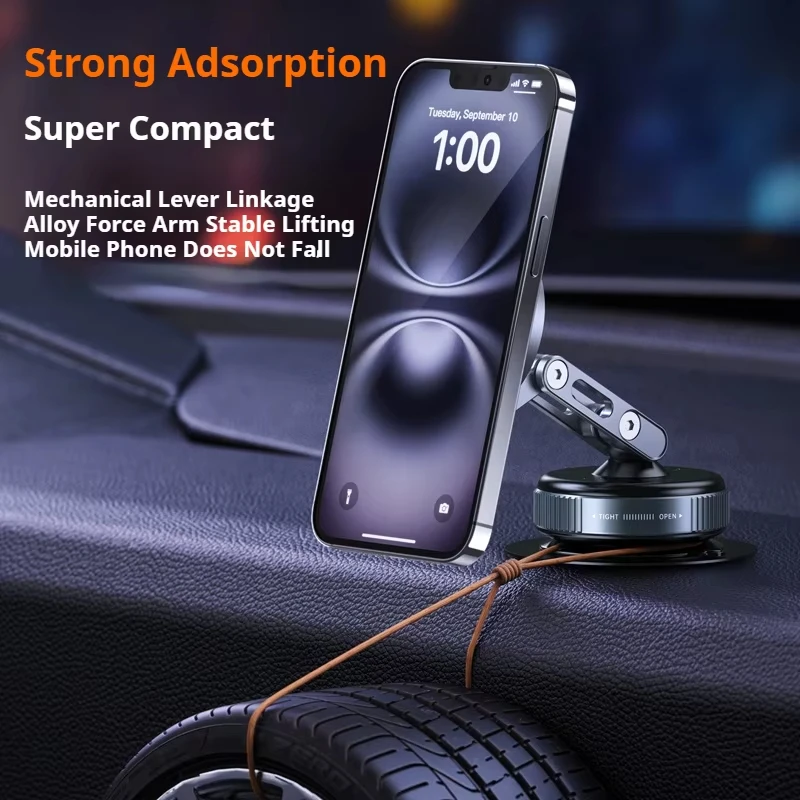 X53 Magnetic Phone Holder Rotating Folding Vacuum Suction Mag Stand For Car Navigation Gym Kitchen Streaming Bracket
