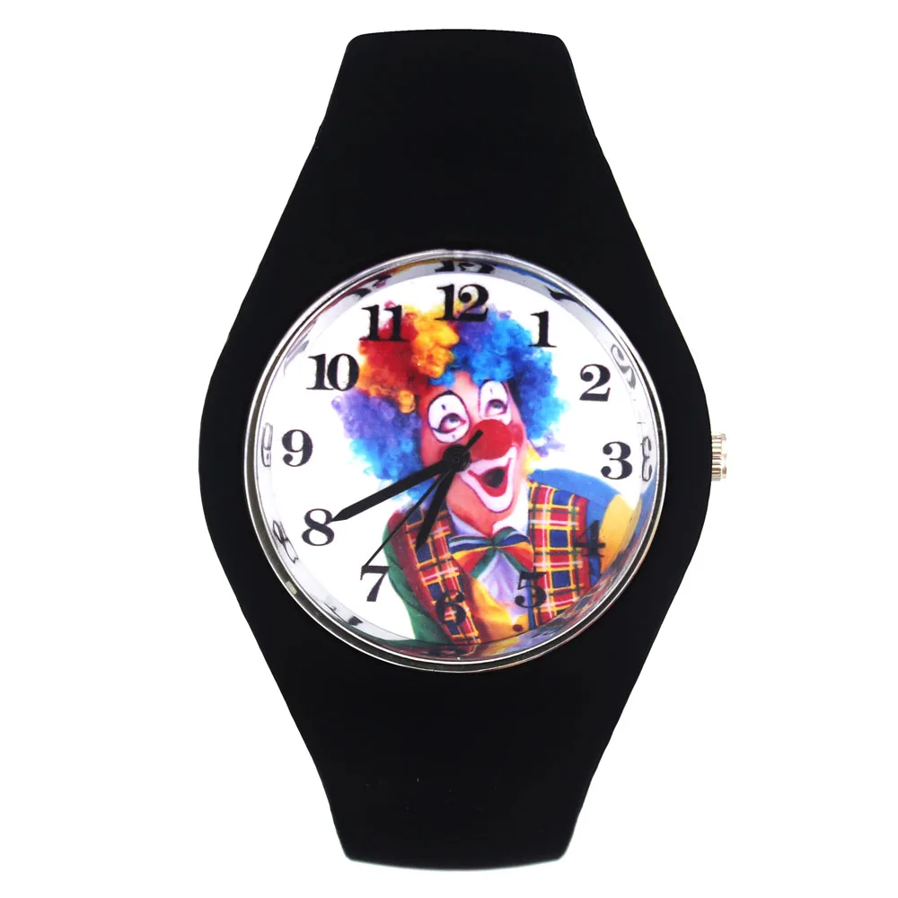 

Clown Red Nose Halloween Gift Fashion Women Men Sport Silicone Strap Analog Quartz Wrist Watch