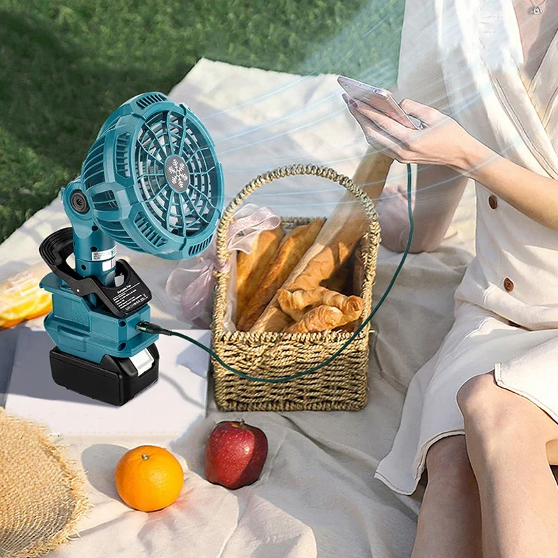 

Беспроводной вентилятор с зажимом, вентилятор для кемпинга для Makita/Dewalt/Bosch/Milwaukee/Black Decker/Ryobi 18 В, уличный вентилятор с литиевой батареей