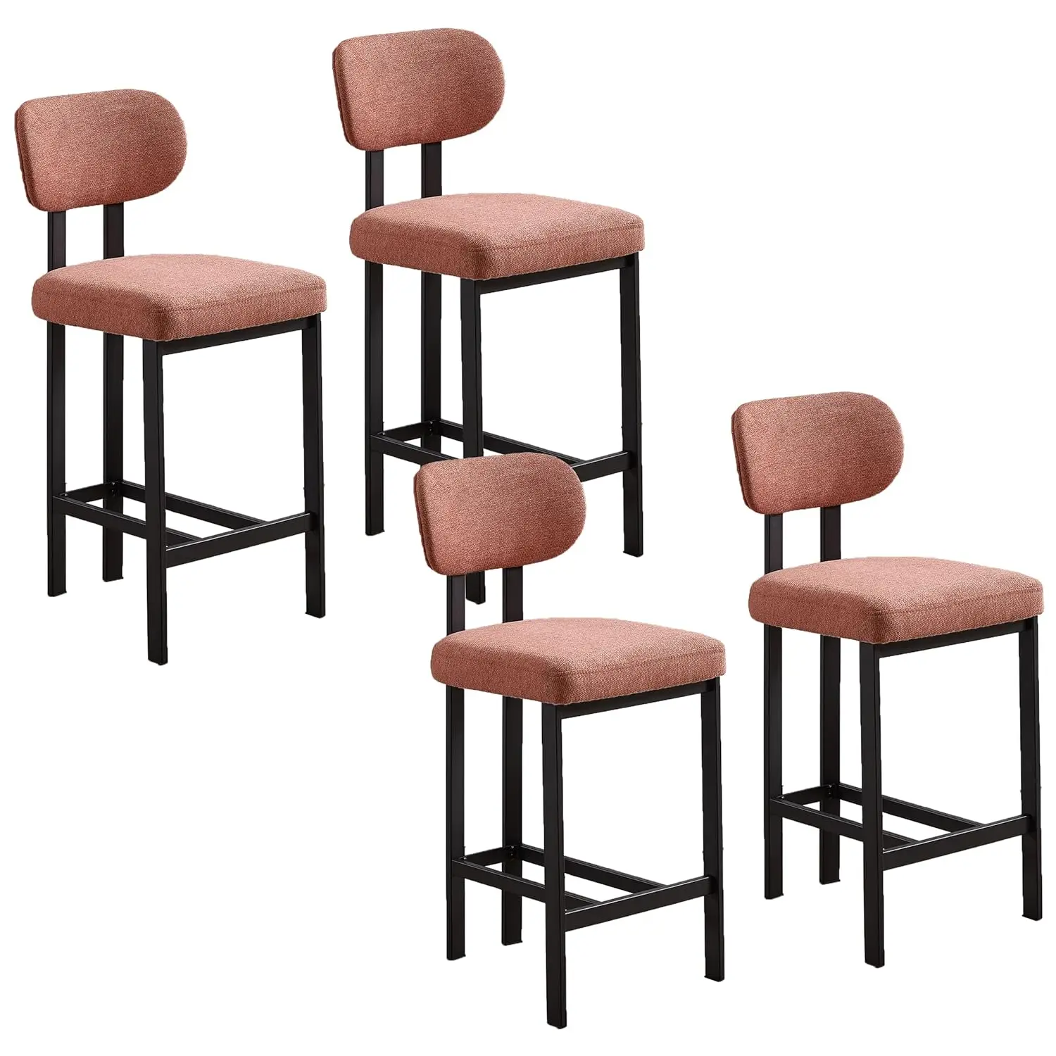 

Современные барные стулья высотой, набор из 4 шт., 26-дюймовые табуреты для завтрака с тканевой обивкой и кухонным островом, по индивидуальному заказу