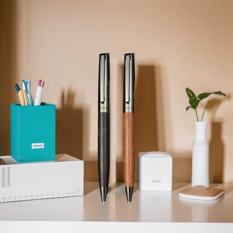 Wood Premium Metal Ballpoint Pen With Case Black Ink Office Business Writing Ballpoint Pen School Student Stationery Gifts image 6