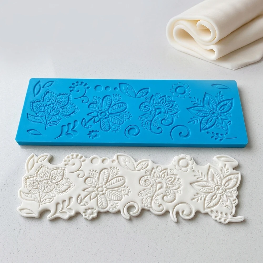 Sugar flipping lace mold, silicone lace mold used for cake decoration mold, gummy impression pad chocolate craft candy paper cup