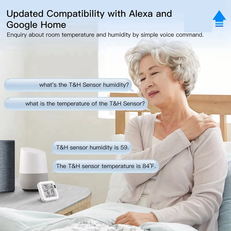 Abgr-sensor de temperatura e umidade tela lcd detecção infravermelha backlight inteligente tuya app remoto alexa voz