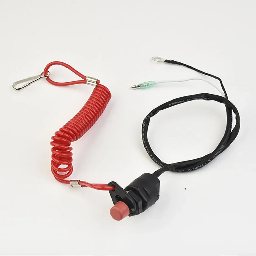 1PC Outboard Cut Off Boat Motor Emergency Kill Stop Switch W/Safety Tether Lanyard Plastic Durable Boat Engines Accessories NEW