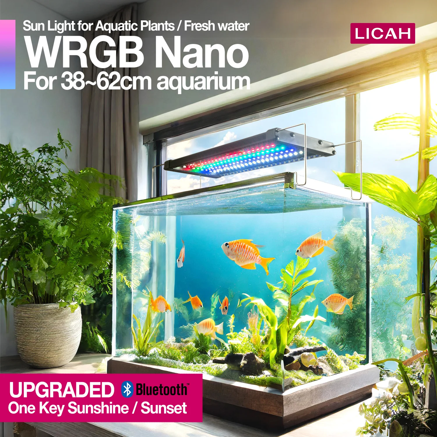 LICAH WRGB Nano Light for Aquatic Plants / Fresh Water / for 40~62cm aquarium