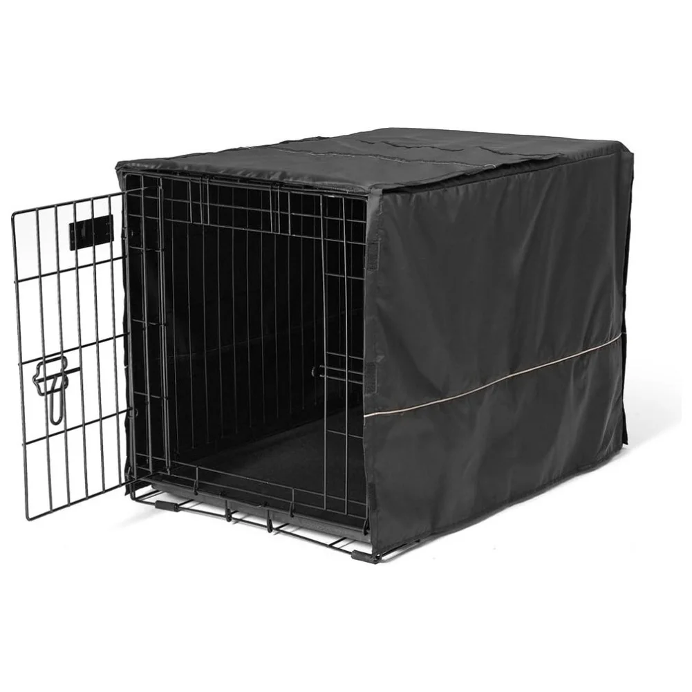 Waterproof Dog Crate Cover 210D Oxford Fabric Privacy Kennel Cover for Stress Relief Fits Standard Cage Sizes Black