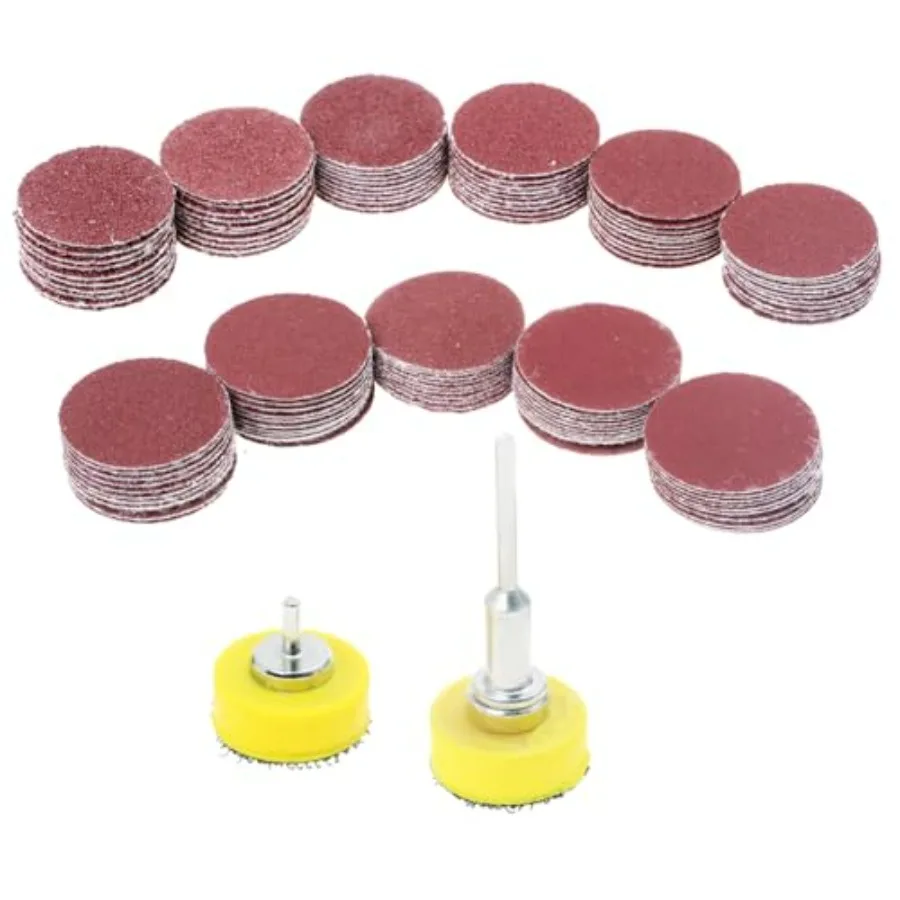 110PCS 1 Inch Sanding Discs Set with 2 Mandrels Hook and Loop Shank Sanding Pads, 40-600 Grit Sandpaper Polishing Kit for Rotar