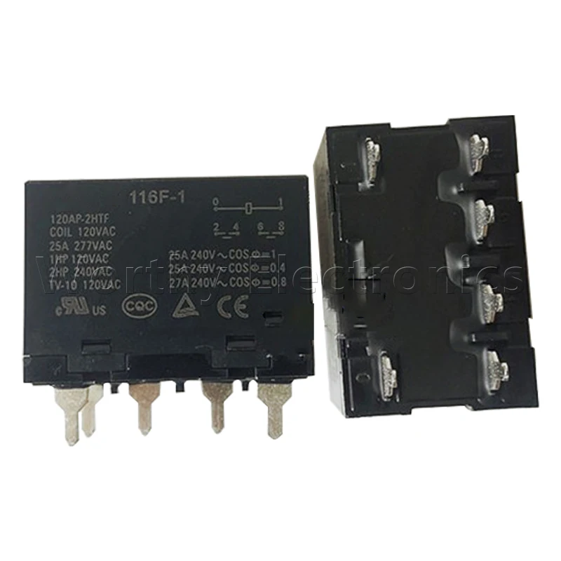 Free shipping 10pcs/lot relay 120VAC 25A 6PIN  116F-1-120AP-2HTF