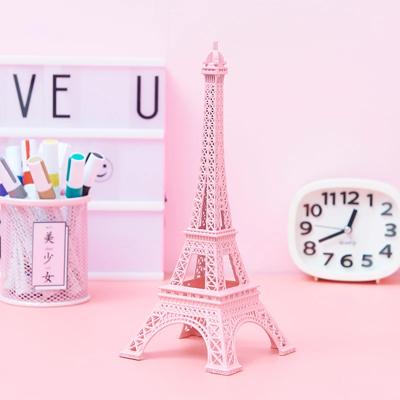 

Pink color Paris Eiffel Tower Metal Crafts Home Decoration Accessories Figurine Statue Model Souvenir Home Interior