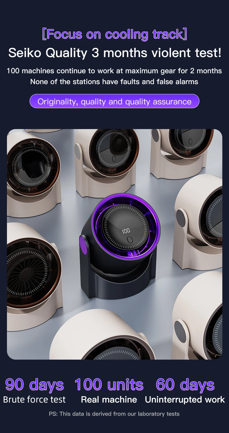 TINSOL Desktop-Luftzirkulationsventilator, kabelloser, tragbarer, leiser elektrischer Ventilator für zu Hause, Tisch-, Wand- und Deckenventilator, Luftkühler – Detail 19