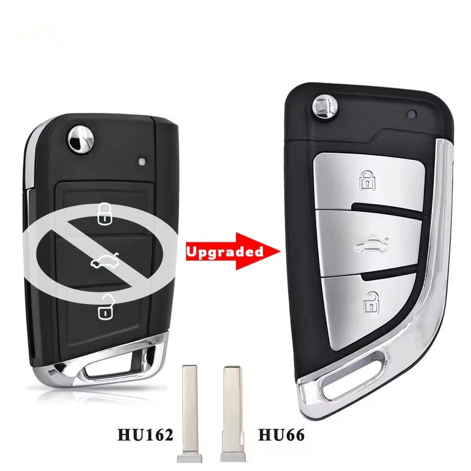 

KEYECU 3-кнопочный модифицированный флип-чехол для дистанционного ключа автомобиля HU66/HU162T для MQB Golf VII Golf7 MK7 Skoda Octavia Seat Leon Altea