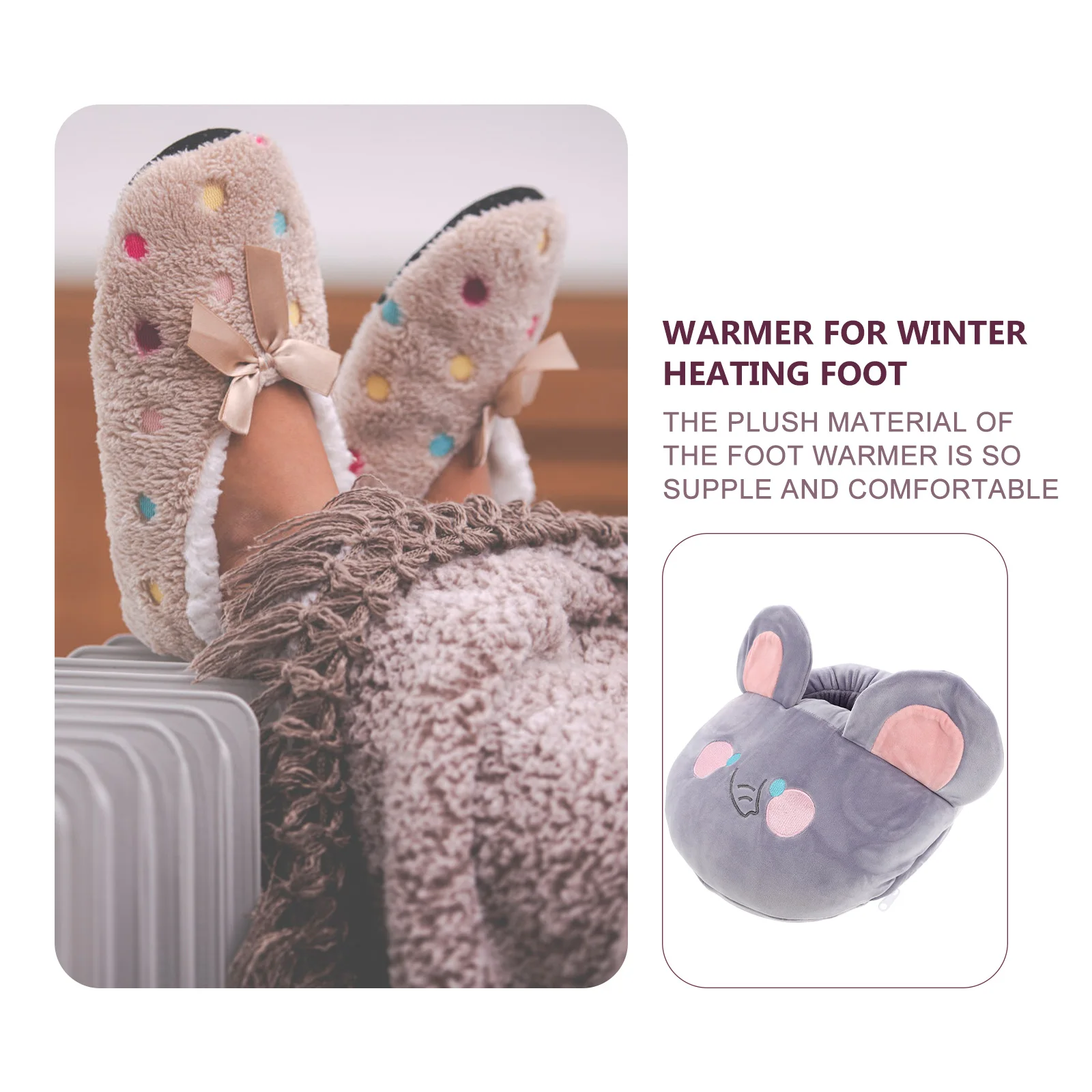 

USB Heated Electric Foot Warmer Warmer Shoes Electric Warm Winter Feet Heating Home Office Gift Spa Care Tool