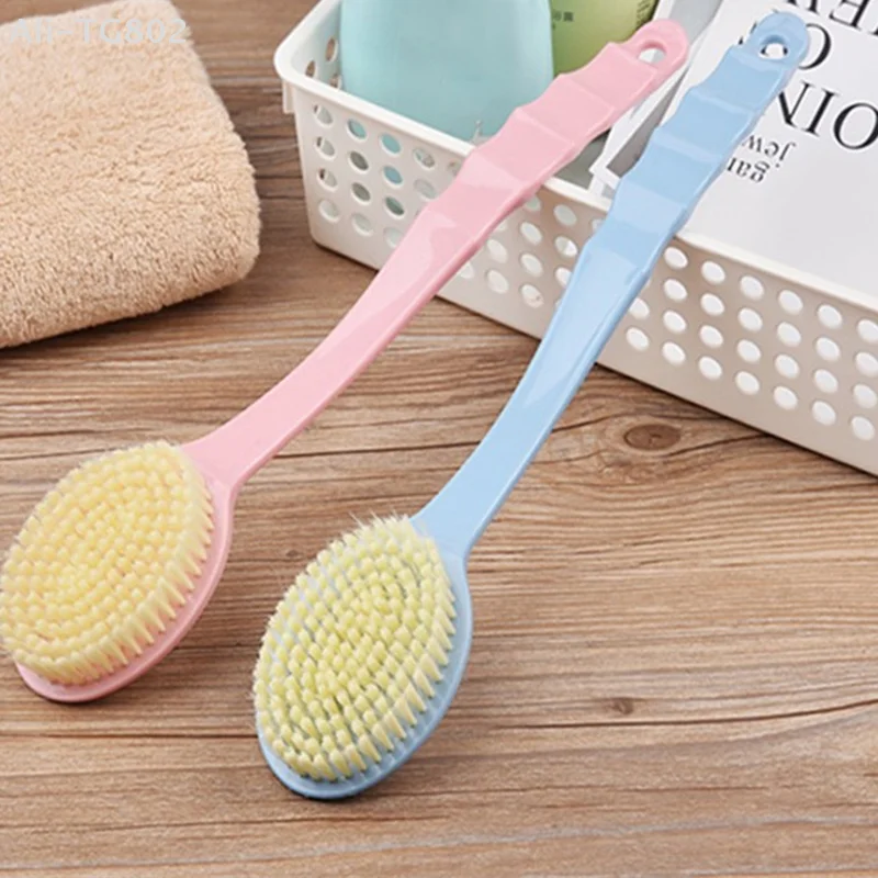 

Soft Body Scrubber with Long Handle Shower Exfoliating Brush Skin Massager Bath Accessory for Bathroom Cleaning