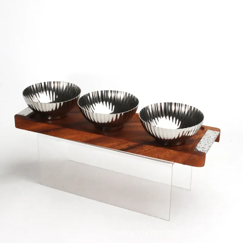 304 Stainless Steel Snack Bowl Food Grade Metal Fruit Plate for Home Bar Hotel Use Durable Light Luxury Serving Tray Dish