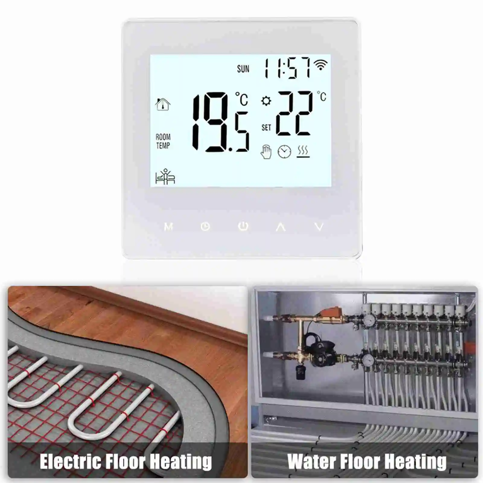Termostato inteligente Wifi, batería de baja potencia, controlador de temperatura de caldera de Gas y agua, termostato inteligente Digital, calefacción de agua