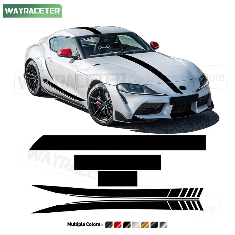 

5 Pcs/Set Bonnet Hood Roof Trunk Vinyl Decal Door Side Stripes Sticker For Toyota Supra 2024 MK5 GR 2025 2020+ Accessories