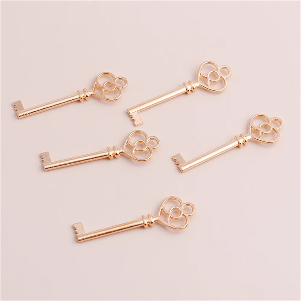 Leslie 5 Stück 60mm Legierungs-Metall-Schlüsselanhänger für Ohrringe, Halsketten, Handgemachtes DIY-Schmuckzubehör – Detail 6
