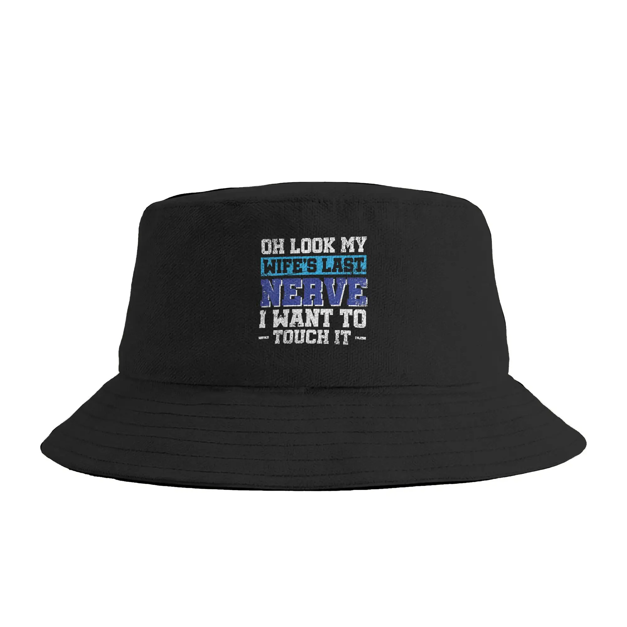 Oh Look My Wife‘s Last Nerve I Want to Touch It Bucket Hat Summer  Retro Fisherman Hats For Women Breathable Beach Travel Caps