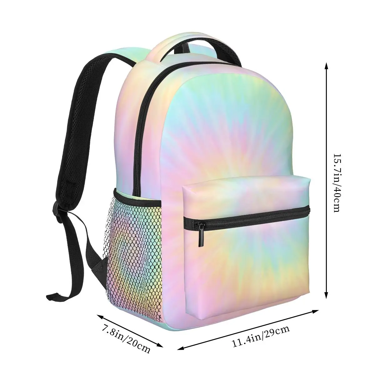 Tie Dye Pastel Wallpaper Backpacks Boys Girls Bookbag Students School Bags Cartoon Kids Rucksack Shoulder Bag Large Capacity