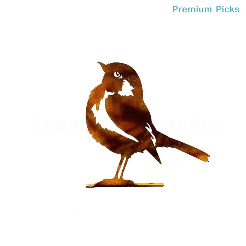 1Pc Rust-Colored Bird Comfortable Home And Garden Decoration Country Metal Artwork Backyard Wall Decoration Iron Garden Decorati