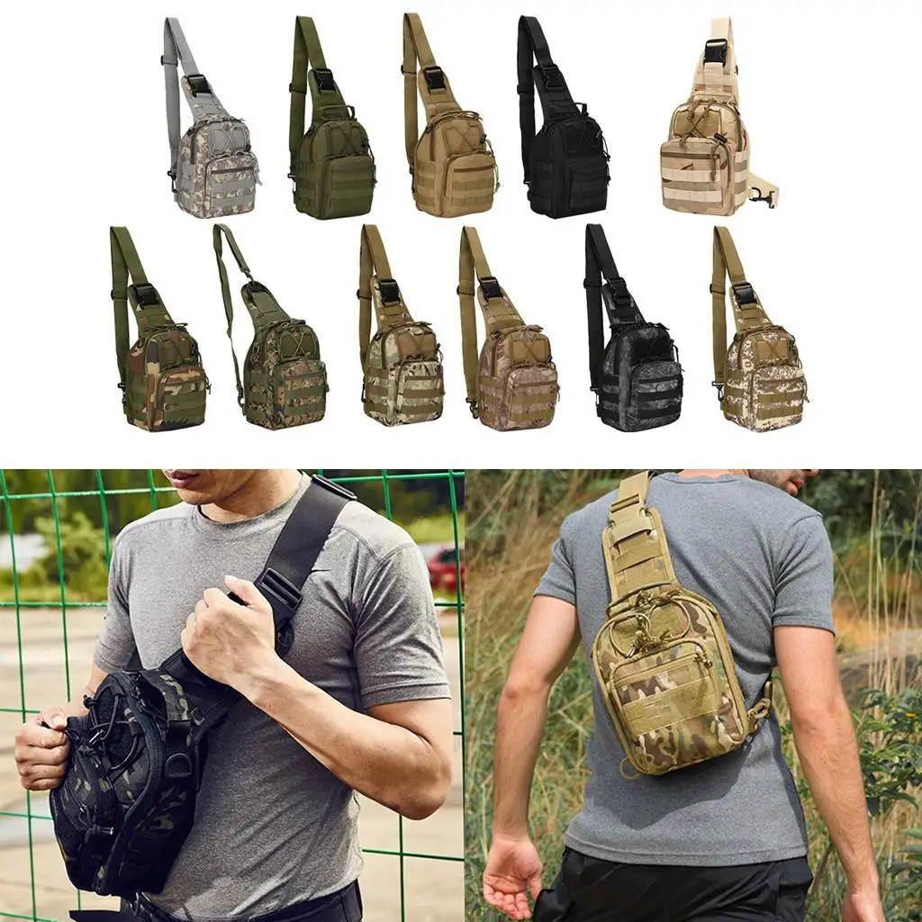 Bolso de hombro táctico para hombre, bandolera para el pecho, color verde militar