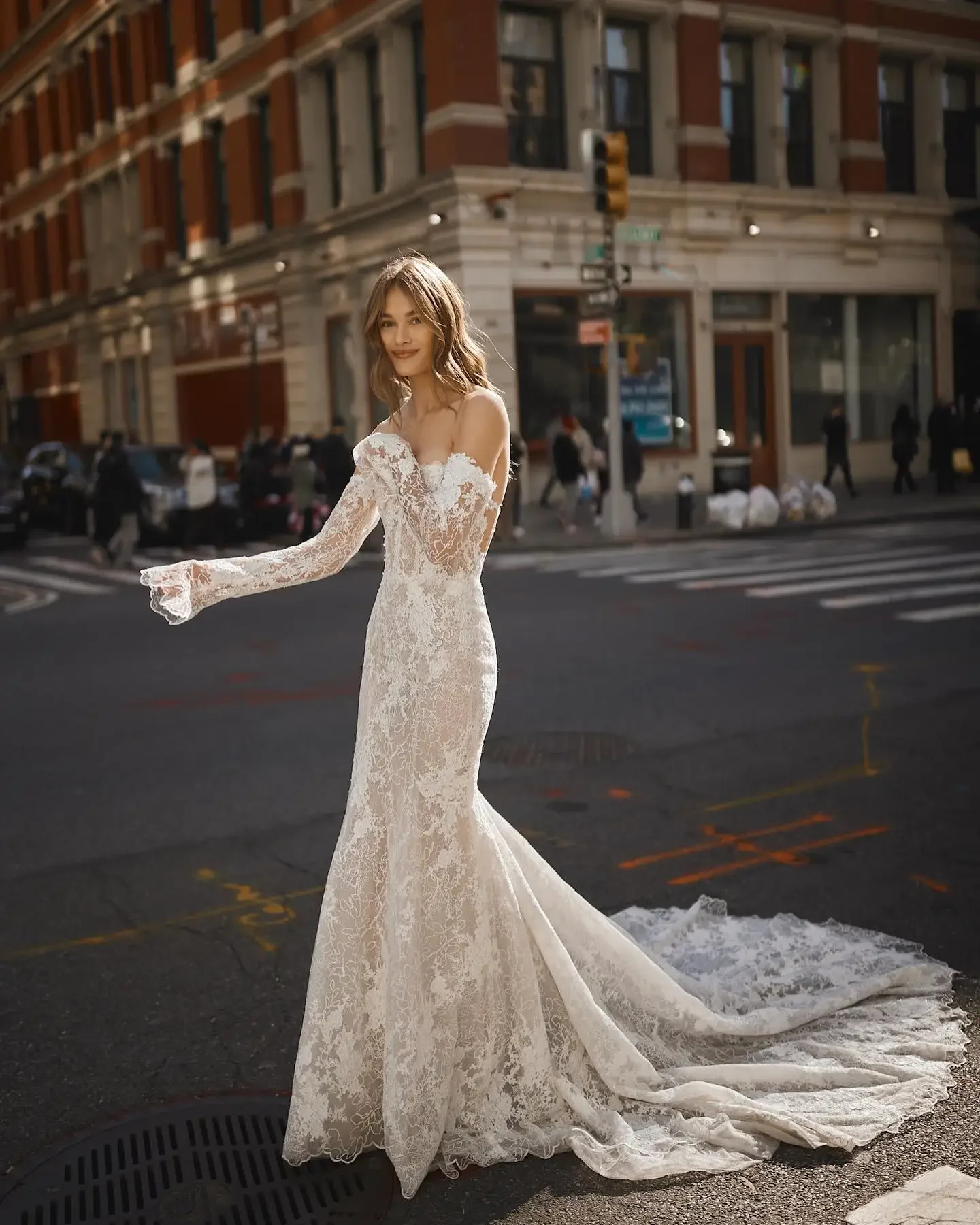 Vestido De Novia Sirena Manga Larga Vestido De Novia a medida vestidos De encaje para mujer Noiva Casamento Novias sin hombros Sexy 2024