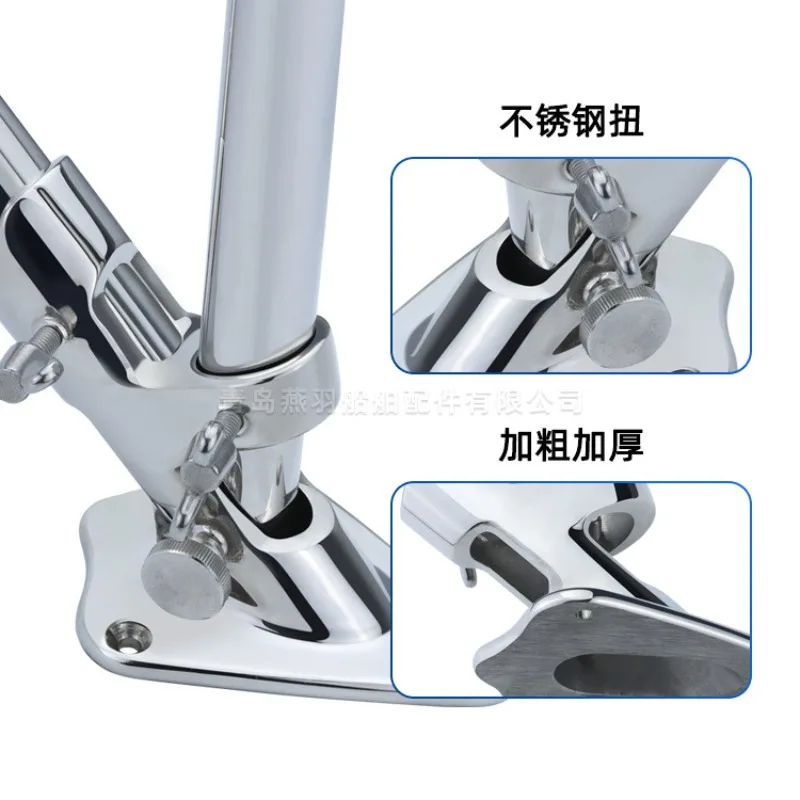 316 stainless steel wall fixed miter base double hole 45 degree out-of-home advertising flagpole base